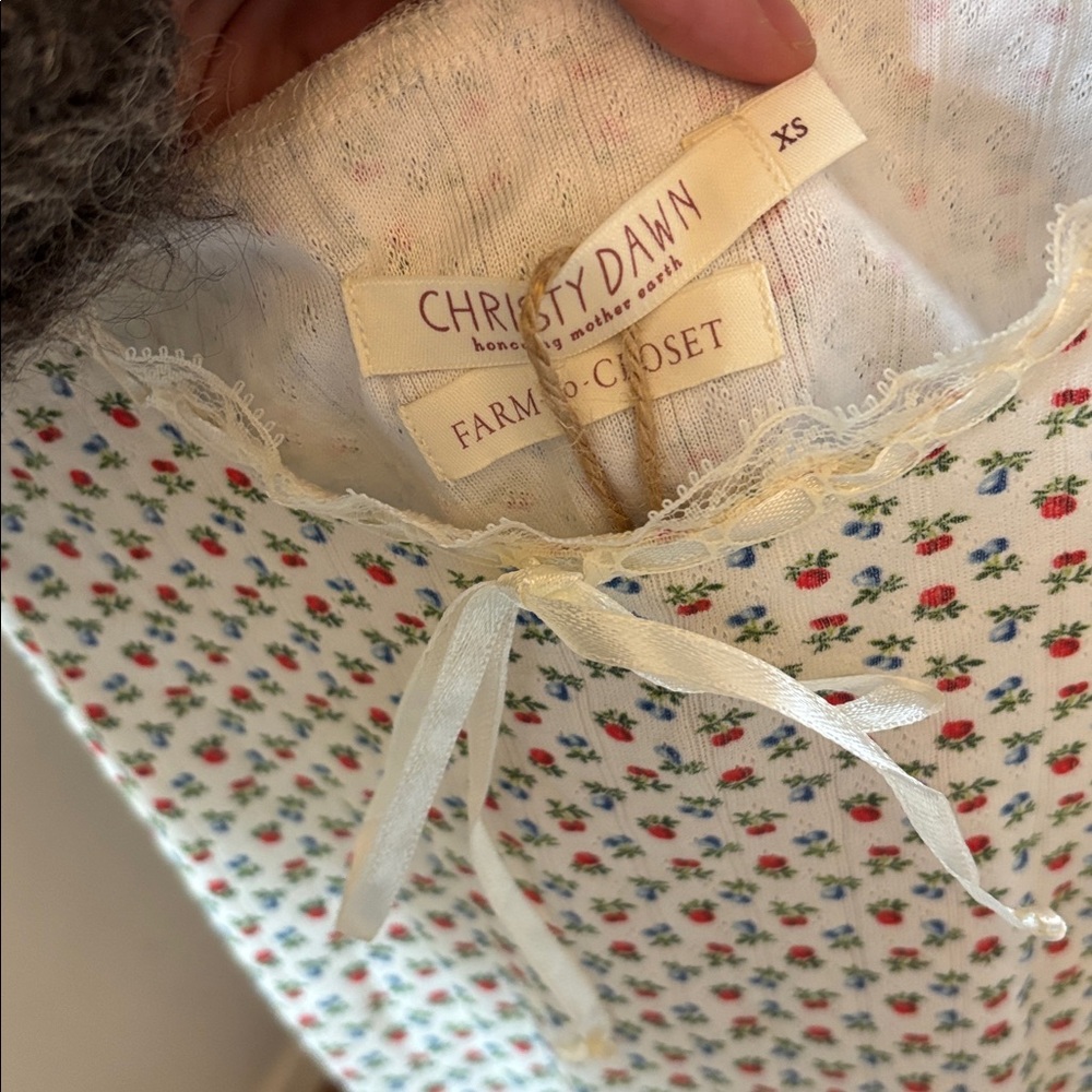 Christy Dawn Cream Tank Top with Small Floral Print - Picture 7 of 15